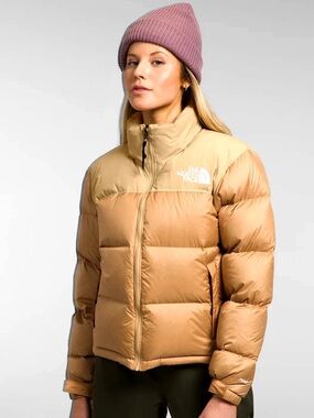 The North Face 1996 Retro Nuptse Puffer 700-Down Hooded Jacket Almond Khaki 2X
